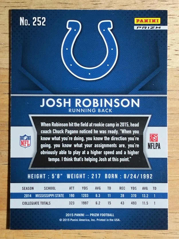 2015 Panini Prizm Prizms Red White and Blue #252 Josh Robinson
