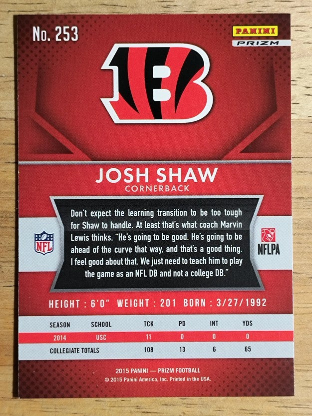 2015 Panini Prizm Prizms Red White and Blue #253 Josh Shaw