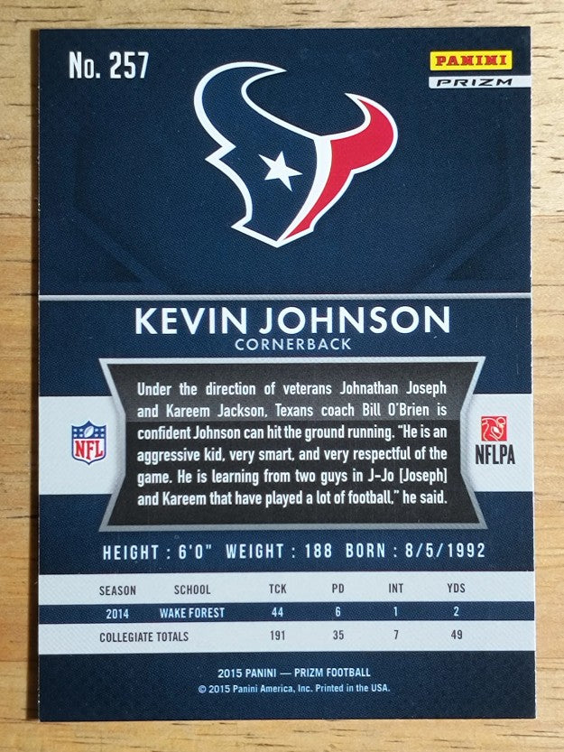 2015 Panini Prizm Prizms Red White and Blue #257 Kevin Johnson