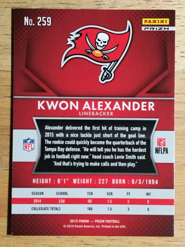 2015 Panini Prizm Prizms Red White and Blue #259 Kwon Alexander