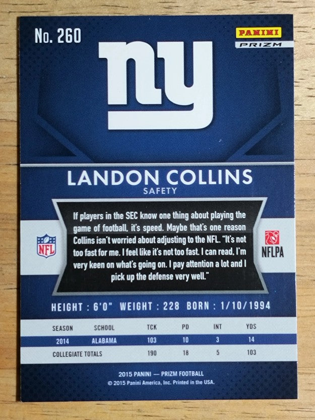 2015 Panini Prizm Prizms Red White and Blue #260 Landon Collins