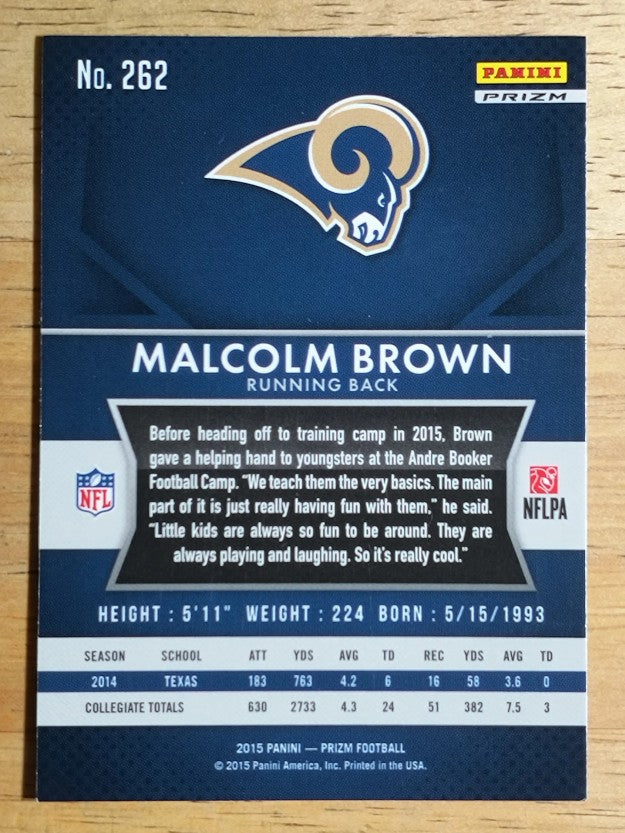 2015 Panini Prizm Prizms Red White and Blue #262 Malcolm Brown