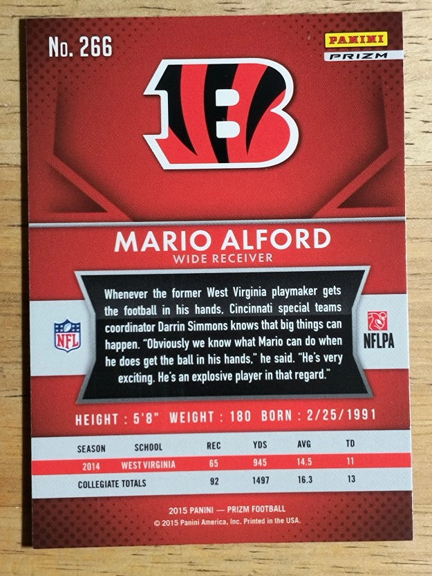 2015 Panini Prizm Prizms Red White and Blue #266 Mario Alford