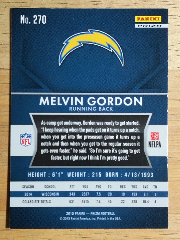 2015 Panini Prizm Prizms Red White and Blue #270 Melvin Gordon