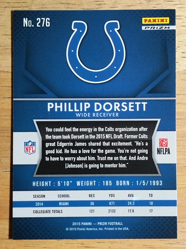 2015 Panini Prizm Prizms Red White and Blue #276 Phillip Dorsett