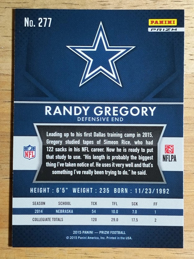 2015 Panini Prizm Prizms Red White and Blue #277 Randy Gregory