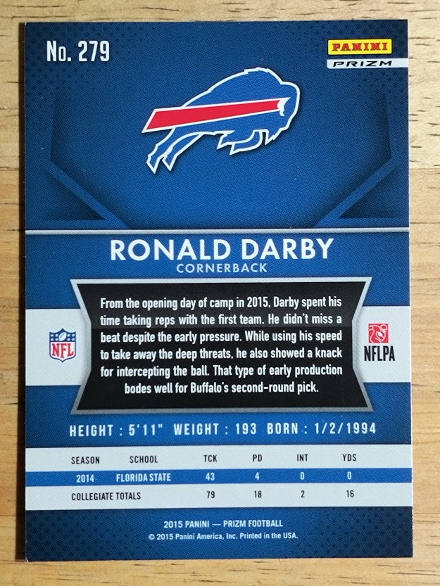 2015 Panini Prizm Prizms Red White and Blue #279 Ronald Darby