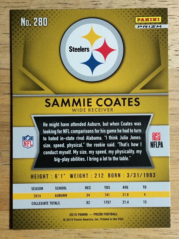2015 Panini Prizm Prizms Red White and Blue #280 Sammie Coates