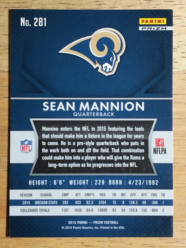 2015 Panini Prizm Prizms Red White and Blue #281 Sean Mannion