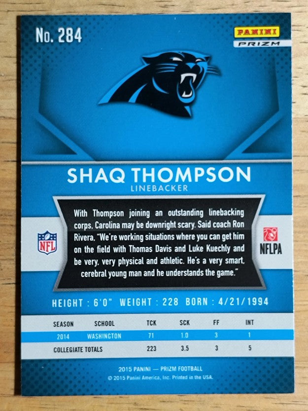 2015 Panini Prizm Prizms Red White and Blue #284 Shaq Thompson
