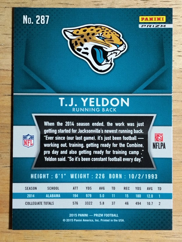 2015 Panini Prizm Prizms Red White and Blue #287 T.J. Yeldon