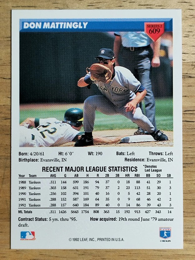 1993 Donruss #609 Don Mattingly