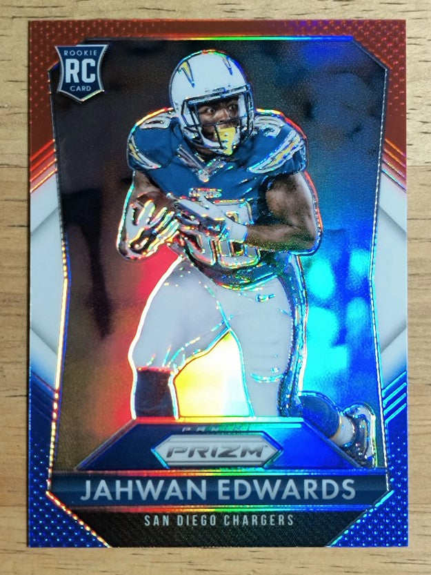 2015 Panini Prizm Prizms Red White and Blue #290 Jahwan Edwards