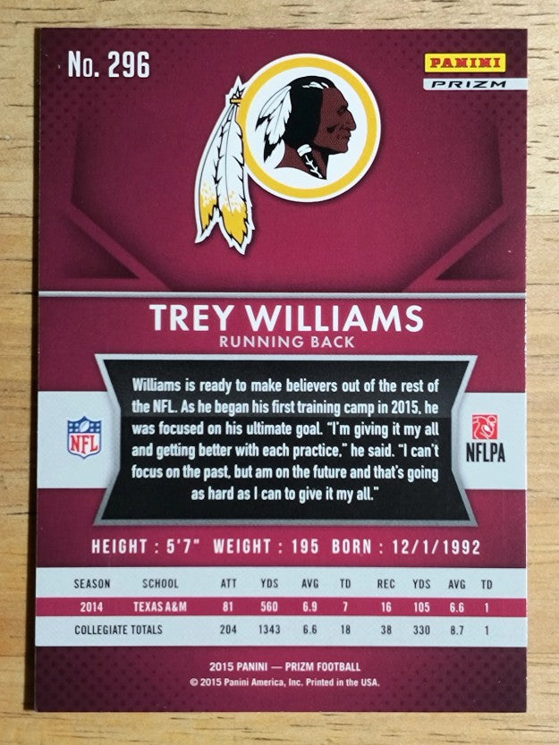 2015 Panini Prizm Prizms Red White and Blue #296 Trey Williams