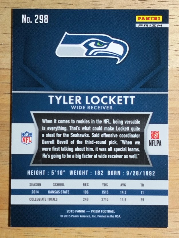2015 Panini Prizm Prizms Red White and Blue #298 Tyler Lockett