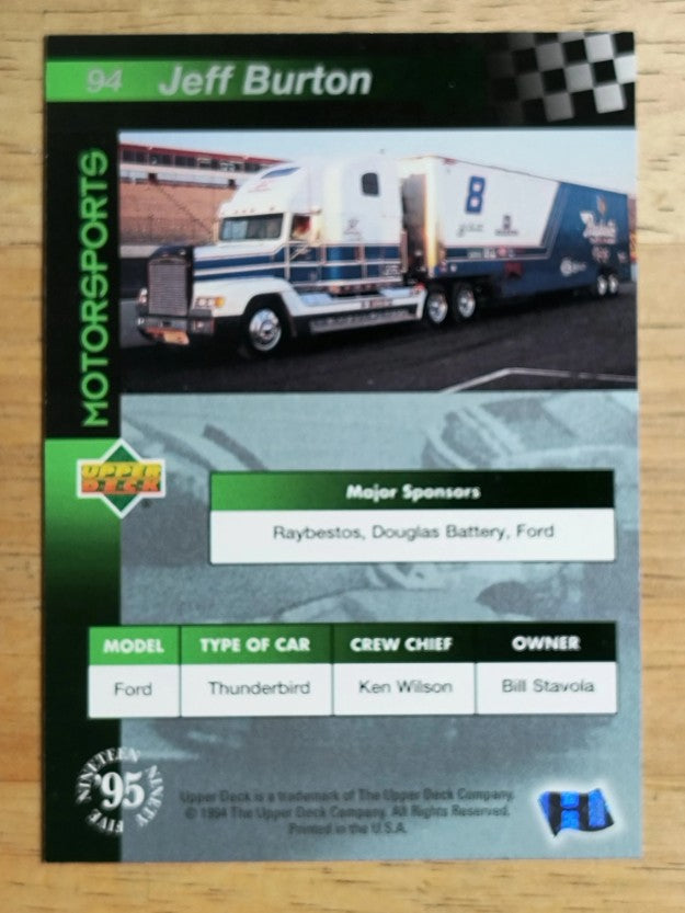 1995 Upper Deck #94 Jeff Burton's Car