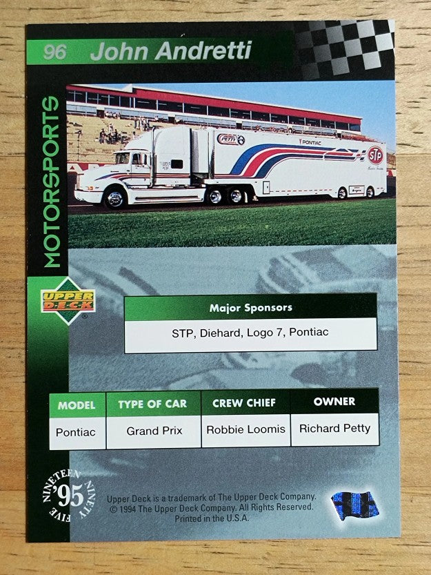 1995 Upper Deck #96 John Andretti's Car