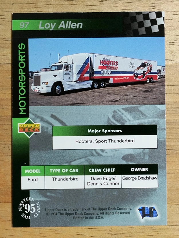 1995 Upper Deck #97 Loy Allen Jr.'s Car