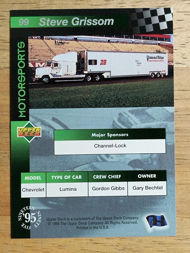 1995 Upper Deck #99 Steve Grissom's Car