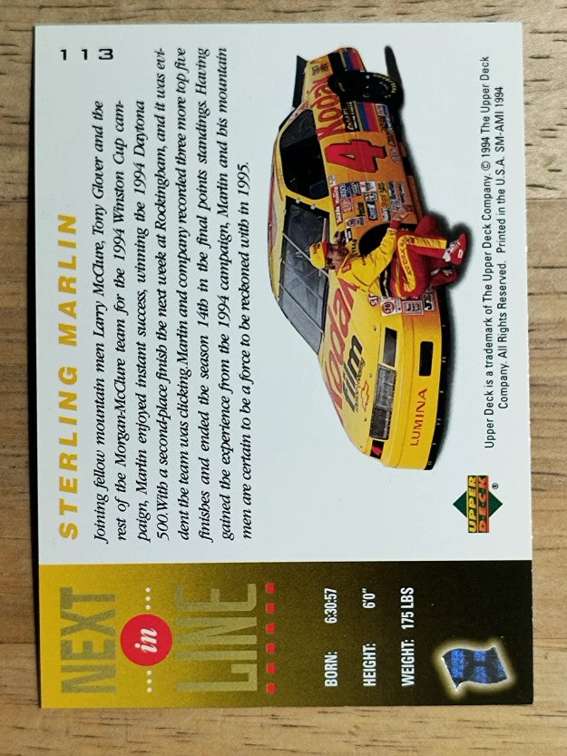 1995 Upper Deck #113 Sterling Marlin's Car NIL