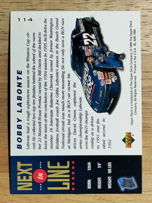 1995 Upper Deck #114 Bobby Labonte's Car NIL