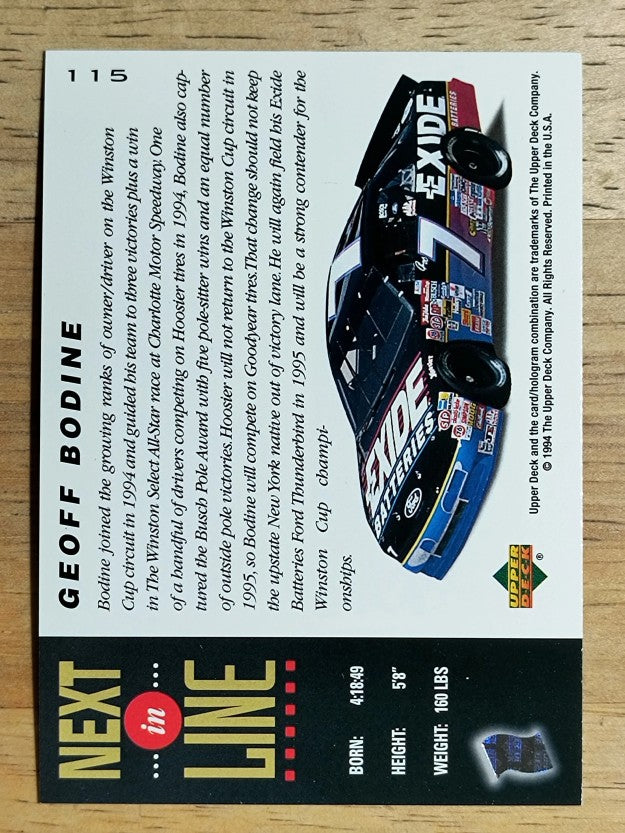 1995 Upper Deck #115 Geoff Bodine NIL
