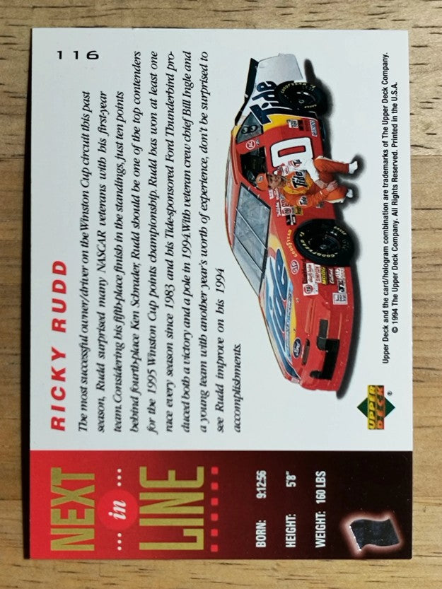 1995 Upper Deck #116 Ricky Rudd's Car NIL