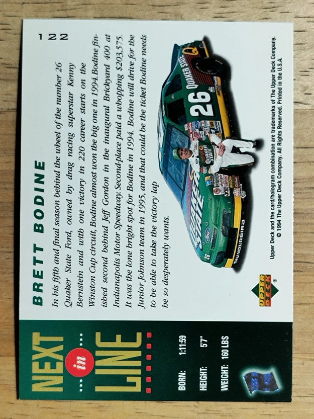 1995 Upper Deck #122 Brett Bodine's Car NIL