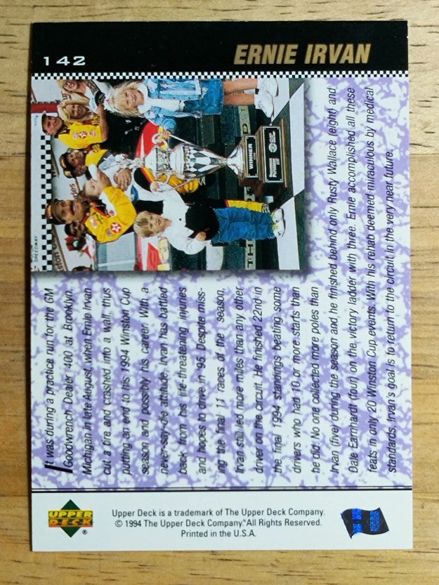 1995 Upper Deck #142 Ernie Irvan's Car