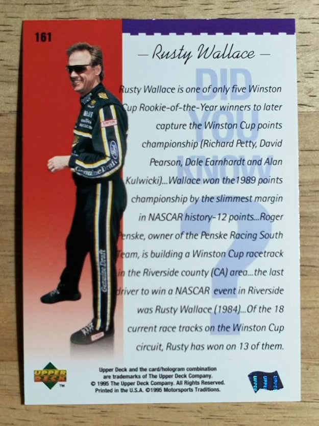1995 Upper Deck #161 Rusty Wallace DYK