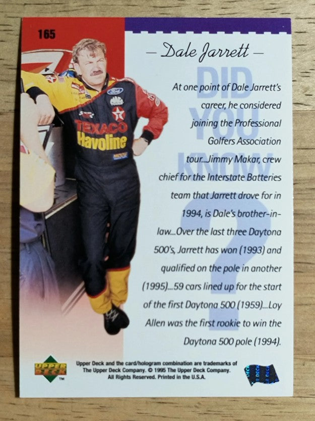 1995 Upper Deck #165 Dale Jarrett DYK