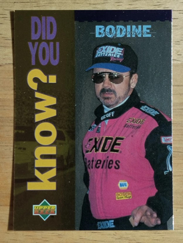 1995 Upper Deck #166 Geoff Bodine DYK
