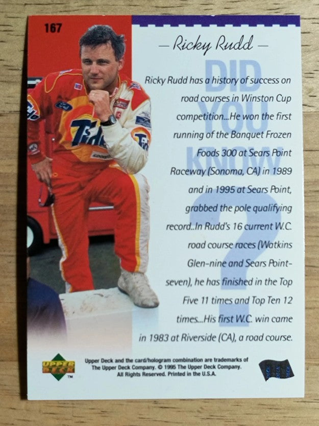 1995 Upper Deck #167 Ricky Rudd DYK