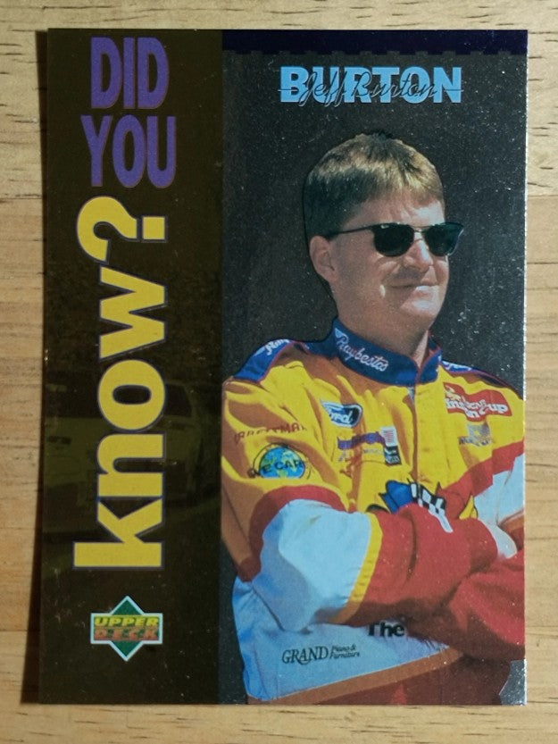1995 Upper Deck #168 Jeff Burton DYK