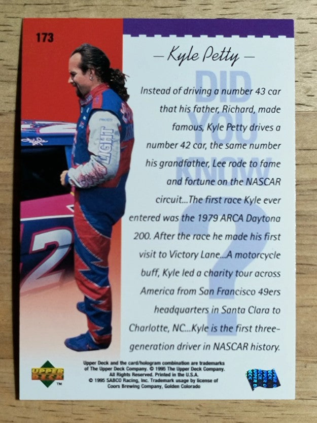 1995 Upper Deck #173 Kyle Petty DYK