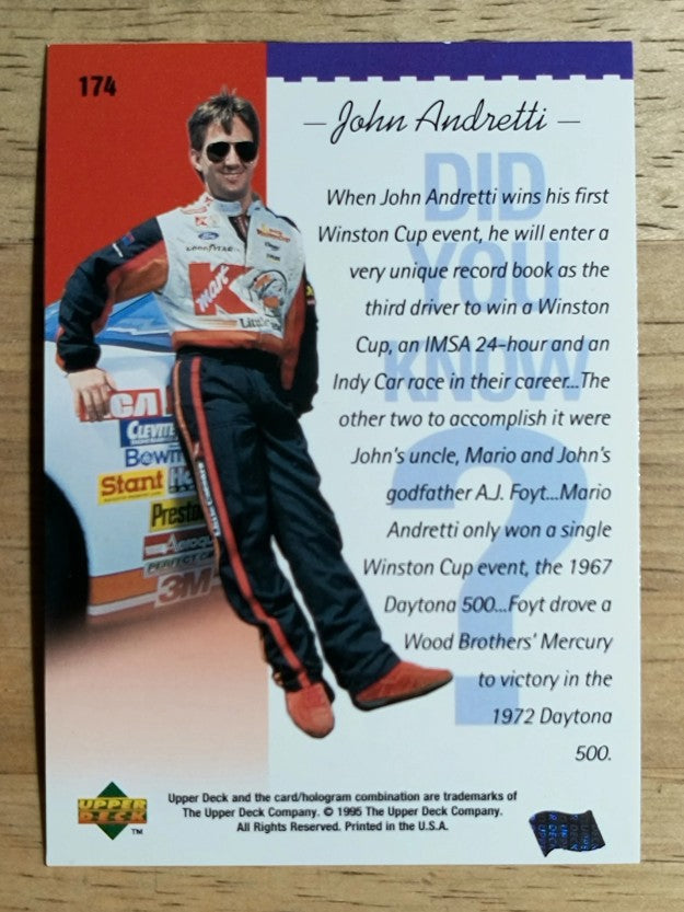 1995 Upper Deck #174 John Andretti DYK