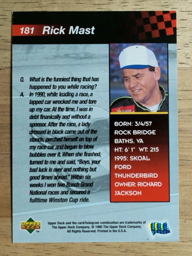 1995 Upper Deck #181 Rick Mast