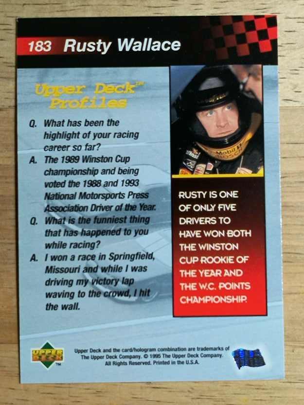 1995 Upper Deck #183 Rusty Wallace