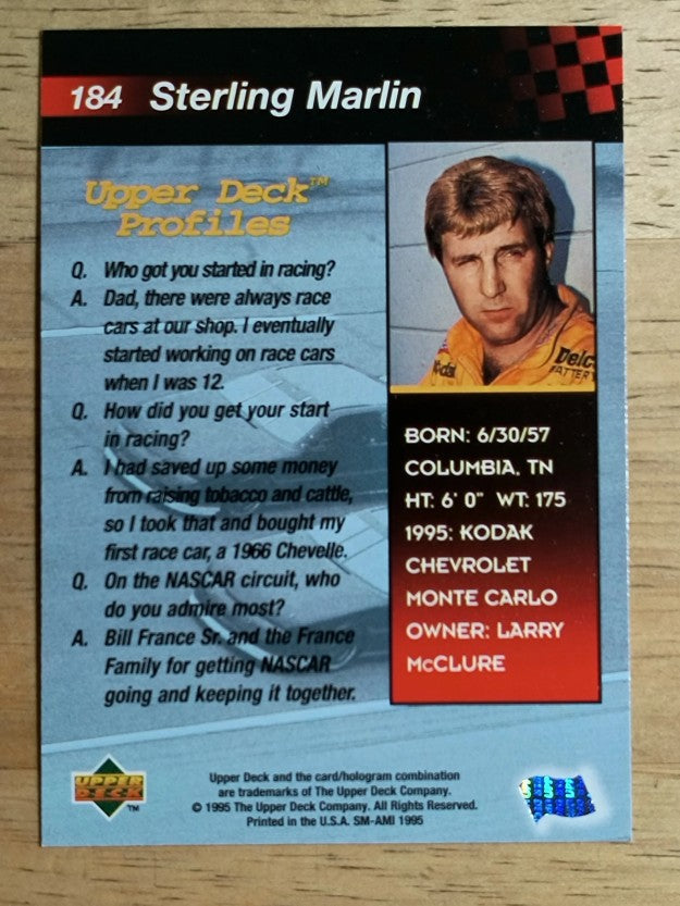 1995 Upper Deck #184 Sterling Marlin