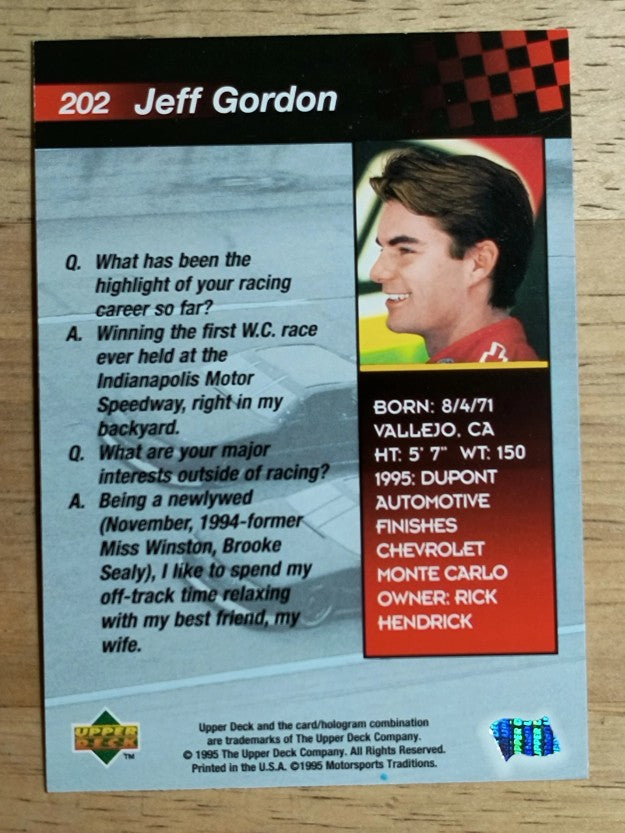 1995 Upper Deck #202 Jeff Gordon (NM)
