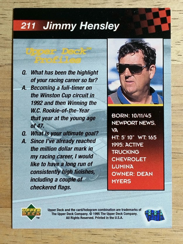 1995 Upper Deck #211 Jimmy Hensley