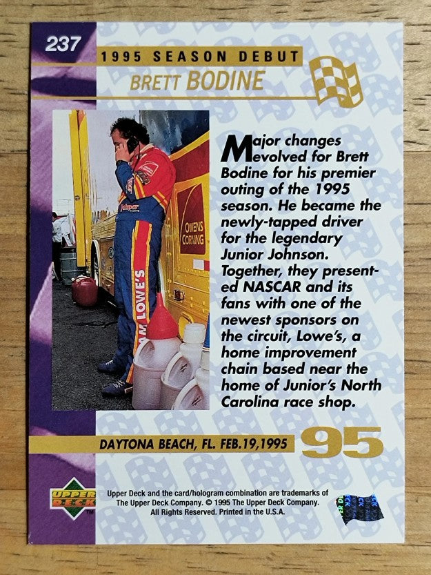 1995 Upper Deck #237 Brett Bodine SD