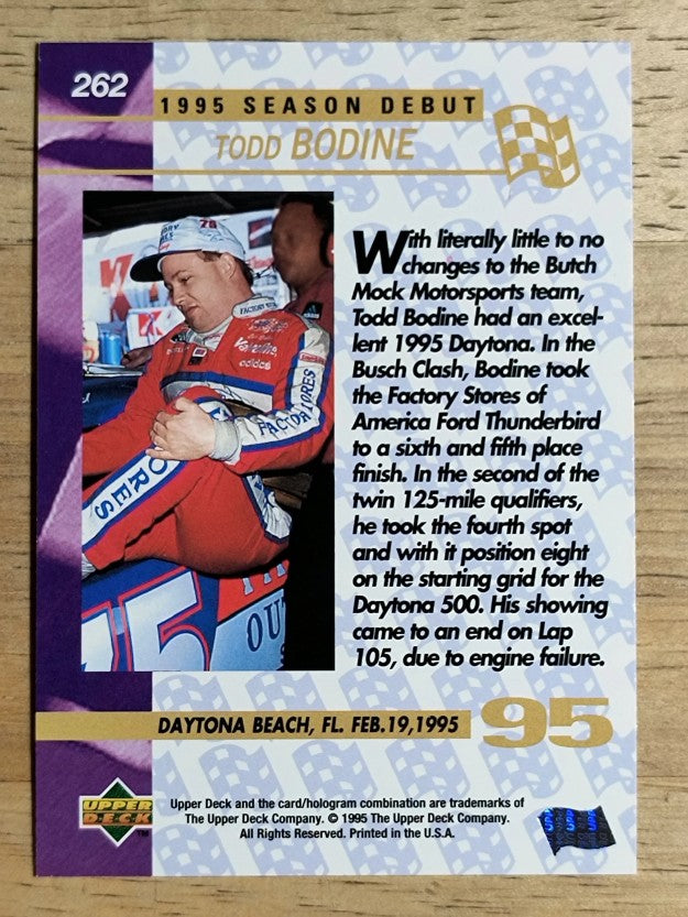 1995 Upper Deck #262 Todd Bodine SD