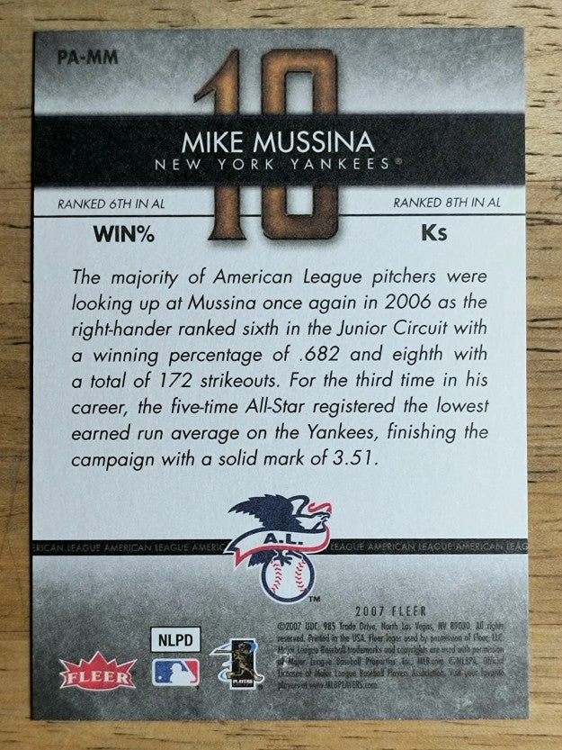 2007 Fleer Perfect 10 #MM Mike Mussina