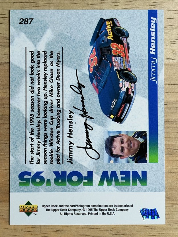 1995 Upper Deck #287 Jimmy Hensley's Car