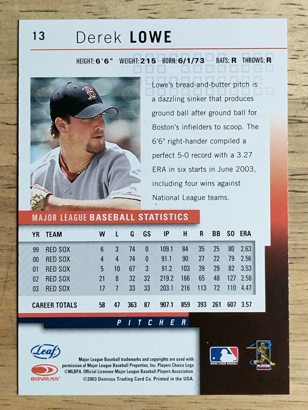 2004 Leaf Press Proofs Red #13 Derek Lowe