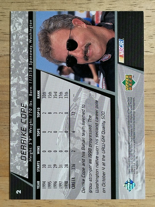 1999 Upper Deck Victory Circle #2 Derrike Cope