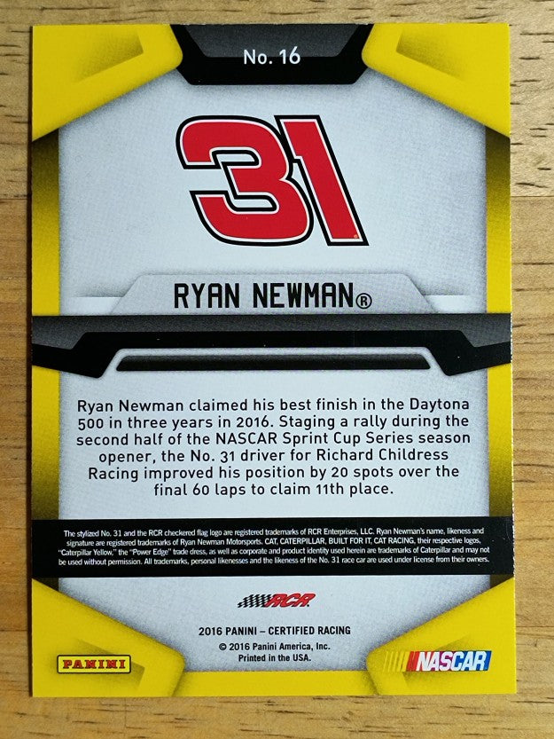 2016 Certified #16 Ryan Newman