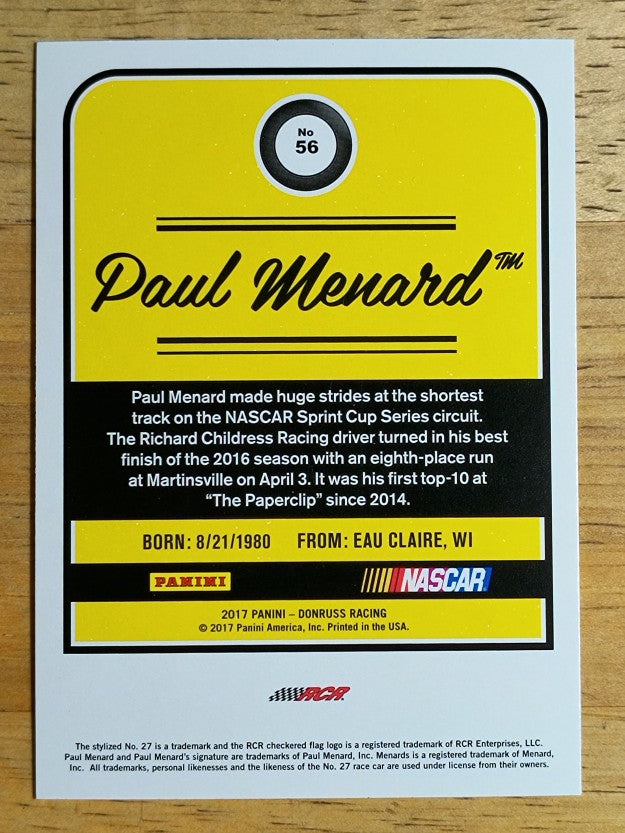 2017 Donruss #56 Paul Menard
