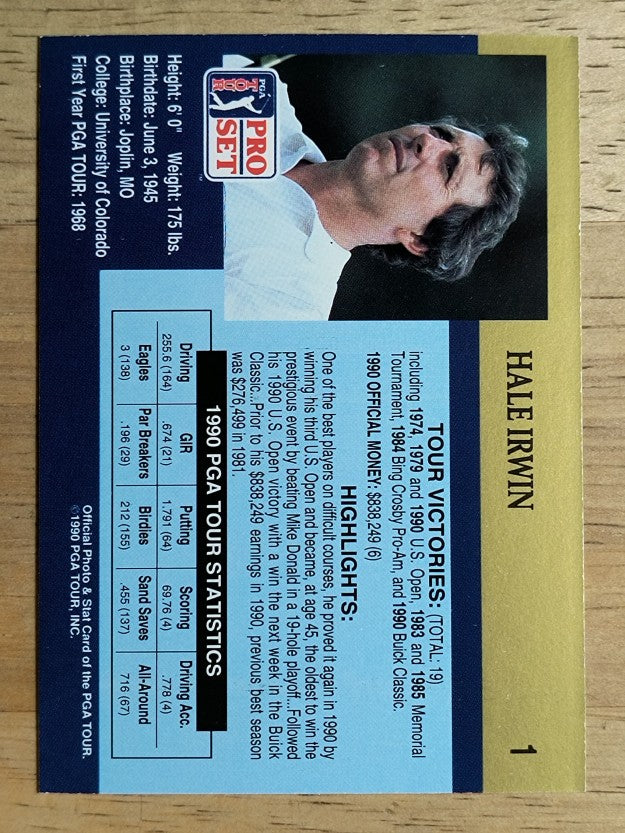 1990 Pro Set #1 Hale Irwin
